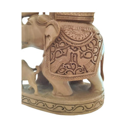 Hand-Carved Wooden Elephant with Ambari | Traditional Indian Decor maruthi handicrafts