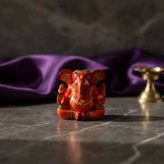 Wooden Ganesh Statue – Beautiful Hand-Painted Religious Art