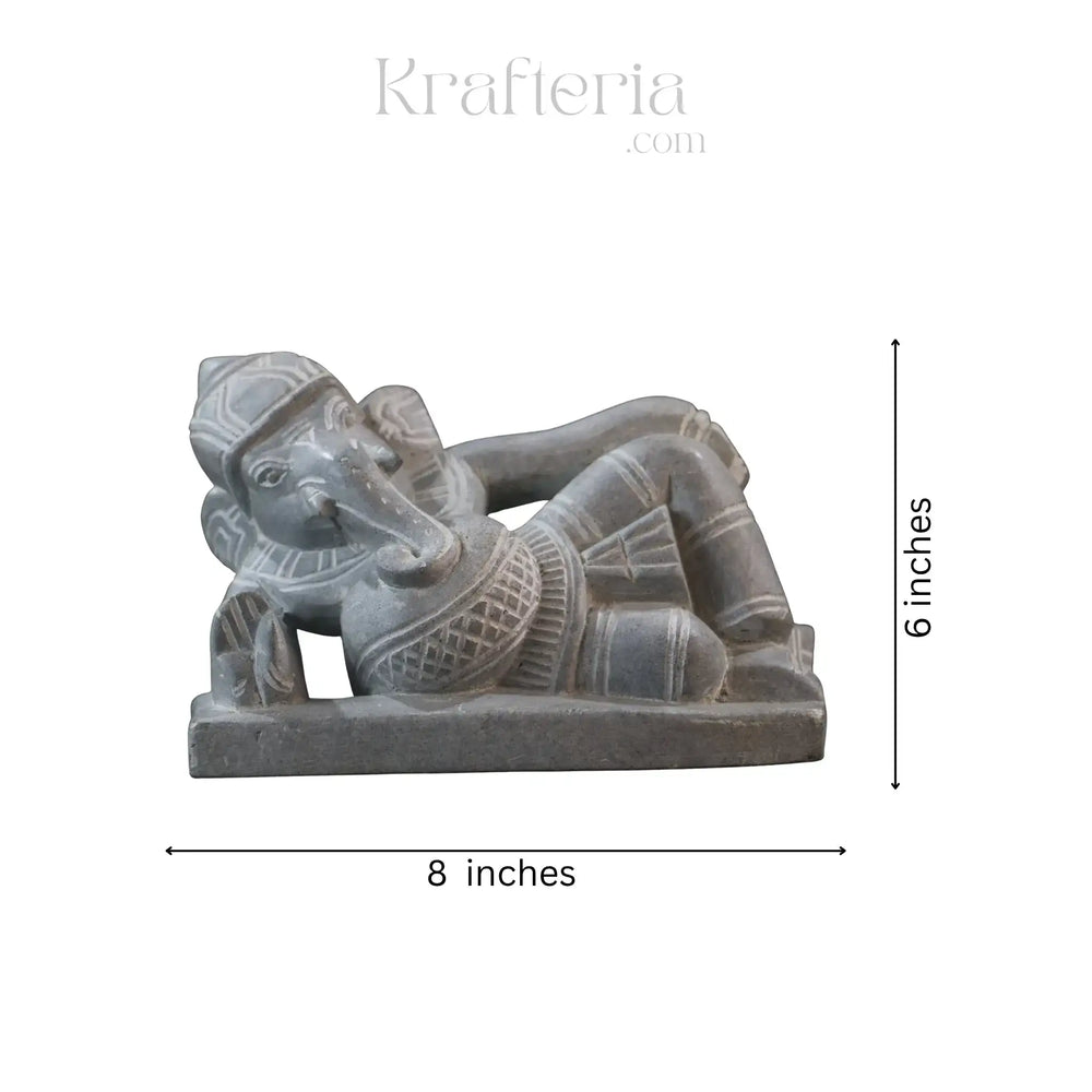 Lord Ganesha in Sleeping Pose – Soft Stone Decorative Idol belur shanker