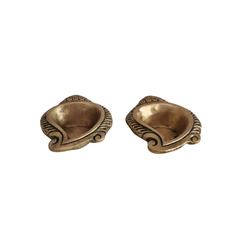 Set of Two Traditional Brass Diyas (Oil Lamps)