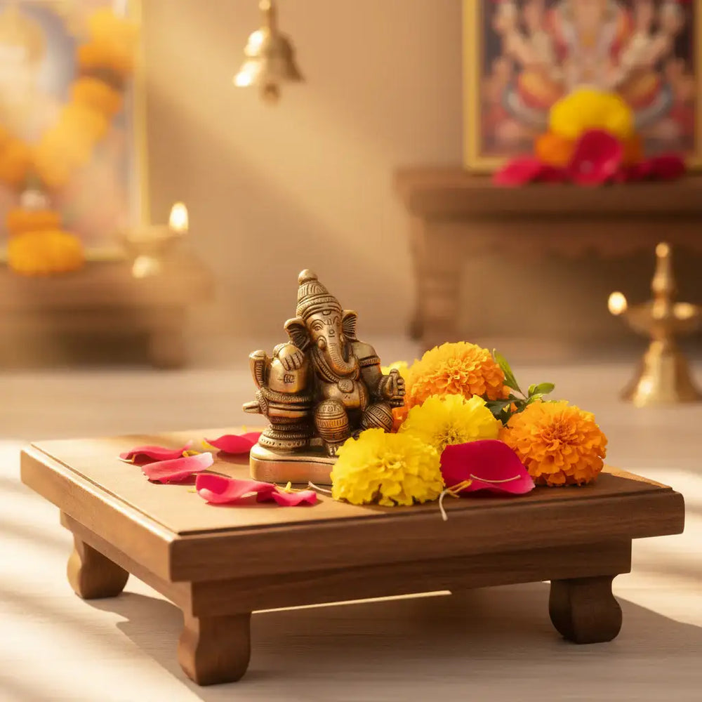 Brass of Lord Shiva and Ganesha Idol Together Brass Ware