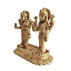 Sacred Brass Vishnu Lakshmi on Lotus Idol – Divine Prosperity & Protection Murti Brass Ware
