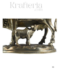 Divine Brass Kamadhenu with Calf – Sacred Vastu and Pooja Idol