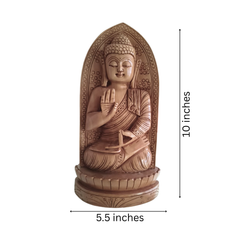 Hand-Carved Wooden Lotus Sitting Buddha – Spiritual Home Decor