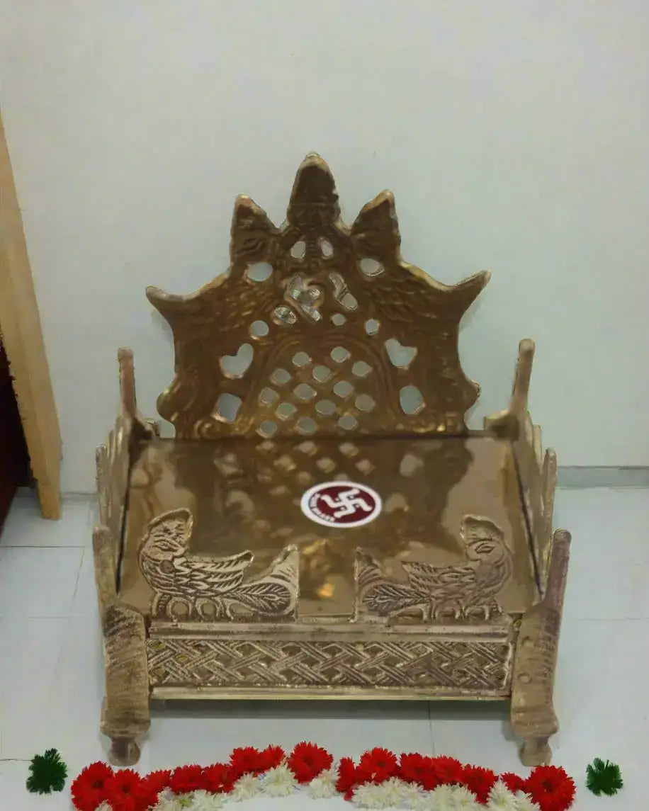 Brass Simhasana for Idols – Traditional Throne for Deities Brass Ware