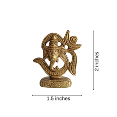 Golden Brass Lord Ganesha within Om (Aum) Symbol Statue