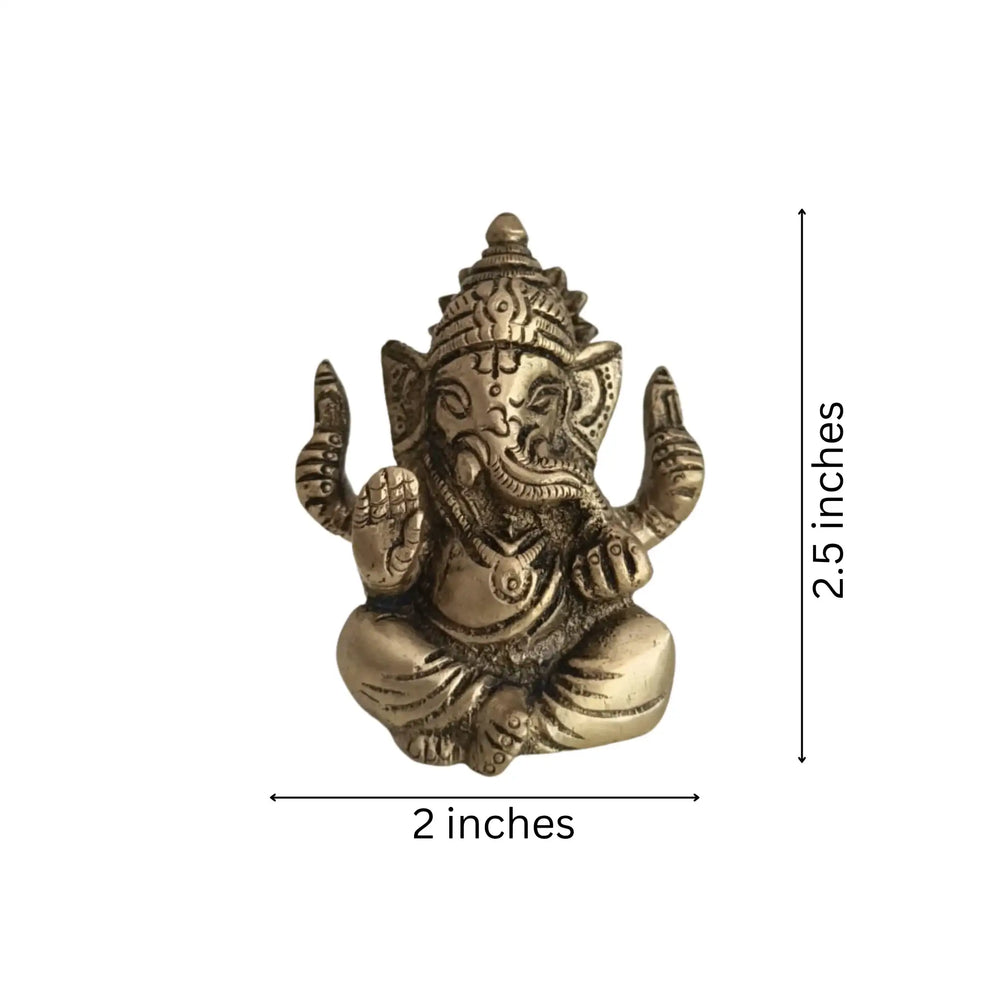 Brass Lord Ganesha Idol - Remover of Obstacles Brass Ware