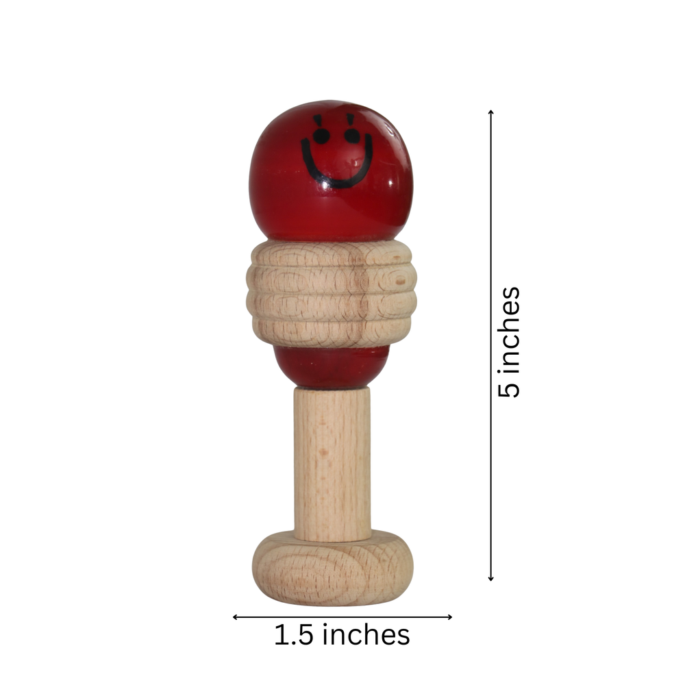 Safe infant rattle toy with smooth non-toxic finish
