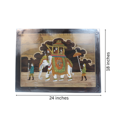 Handmade Rosewood Inlay Ambari Frame – Traditional Artistic Décor