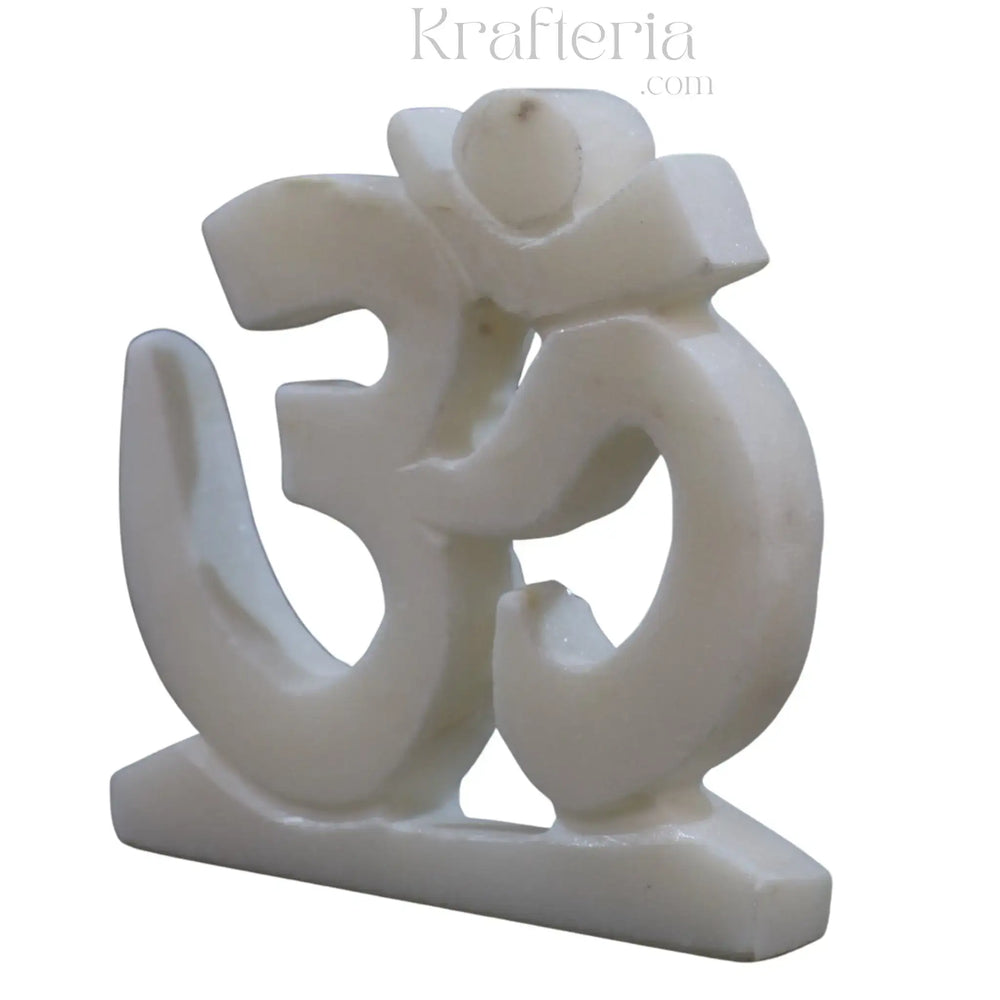 Handcrafted Marble Om Sculpture – Spiritual Home Decor Marble Soft Stone