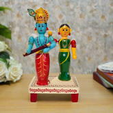 Traditional Etikoppaka Lacquerware - Lord Krishna and Radha Idol