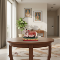 Handcrafted Nandhi Statue | Vibrant Hand-Painted Spiritual Decor