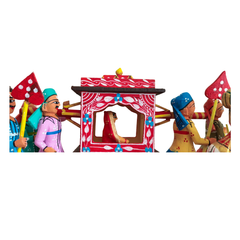 Traditional Kondapalli Pelli Pallaki Set – Handcrafted Indian Marriage Scene