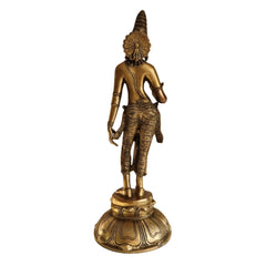 Elegant Brass Devi Lakshmi Statue - Divine Indian Goddess Sculpture Brass Ware