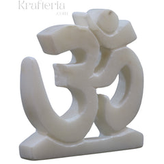 Handcrafted Marble Om Sculpture – Spiritual Home Decor