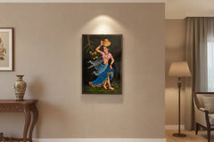 Village belle with water pot Nirmal painting