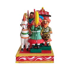 Traditional Kondapalli Pelli Pallaki Set – Handcrafted Indian Marriage Scene Kondapalli Lacquerware