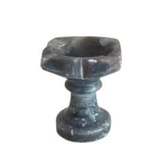 Black Marble Diya with Stand – Oil Lamp for Pooja & Home Décor Marble Soft Stone