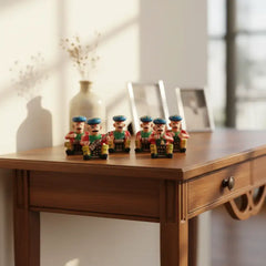Set of 6 Handcrafted Rajasthani Musician Statues | Ethnic Home Decor maruthi handicrafts