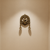 Antique Brass Finish Saraswati Wall Hanging with Bells Brass Artwork