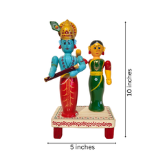 Traditional Etikoppaka Lacquerware - Lord Krishna and Radha Idol
