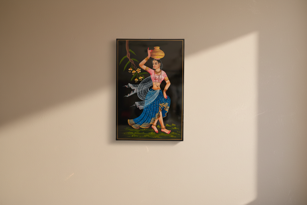 Traditional Nirmal art of village belle