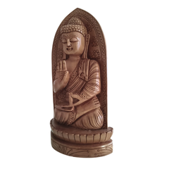 Hand-Carved Wooden Lotus Sitting Buddha – Spiritual Home Decor