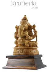 Beautiful Shivani Wood Ganesha Statue – Spiritual Wooden Masterpiece