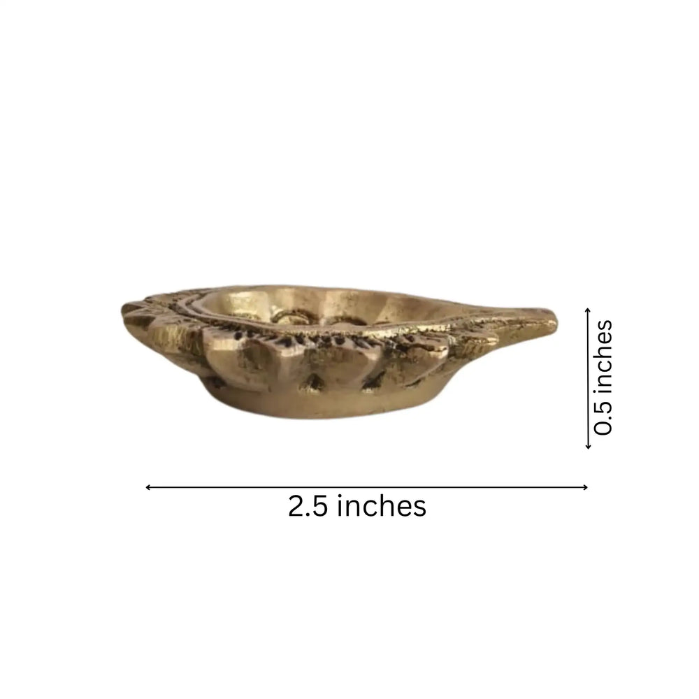 Pair Traditional Brass Diya - Decorative Oil Lamp for Puja & Home Decor Brass Ware