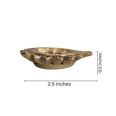 Pair Traditional Brass Diya - Decorative Oil Lamp for Puja & Home Decor Brass Ware