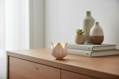 Handcrafted White Marble Lotus Tealight Holder for Home Décor & Pooja Marble Soft Stone