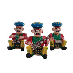 Set of 6 Handcrafted Rajasthani Musician Statues | Ethnic Home Decor