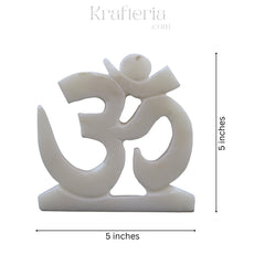 Handcrafted Marble Om Sculpture – Spiritual Home Decor