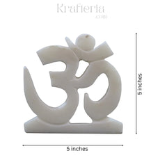 Handcrafted Marble Om Sculpture – Spiritual Home Decor Marble Soft Stone