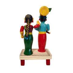Traditional Etikoppaka Lacquerware - Lord Krishna and Radha Idol