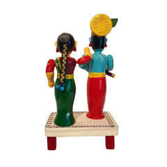 Traditional Etikoppaka Lacquerware - Lord Krishna and Radha Idol Etikoppaka Lacquerware