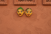 Village Man & Woman Wall Hanging Pair | Cheriyal Folk Art Couple Masks wall decor