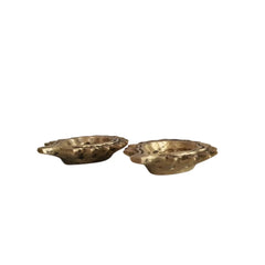 Pair Traditional Brass Diya - Decorative Oil Lamp for Puja & Home Decor Brass Ware