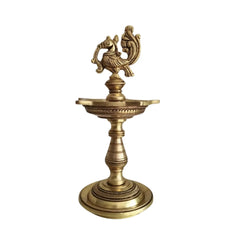 Brass Peacock Aishwarya Diya - Star-Shaped Traditional Oil Lamp Brass Ware