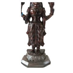 Divine Lord Venkateswara Idol Encased in Glass - Rosewood Wooden Sculpture