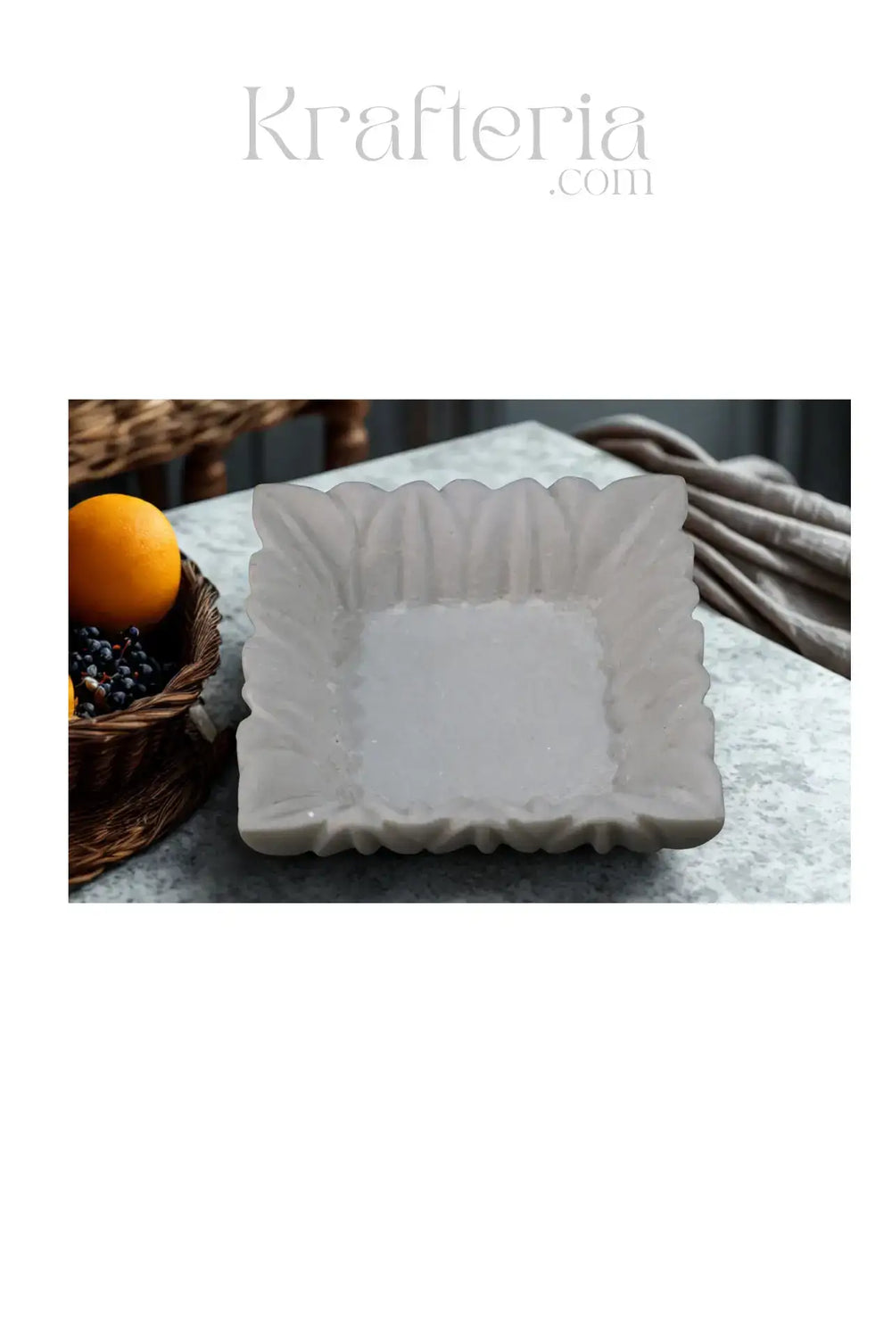 Handcrafted Marble Fruit Bowl – Elegant Centerpiece for Dining & Décor Marble Soft Stone