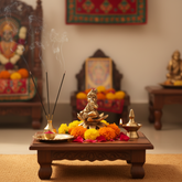 Bala Krishna (Baby Krishna) Seated on a Lotus - The Divine Butter Thief (Makhan Chor)