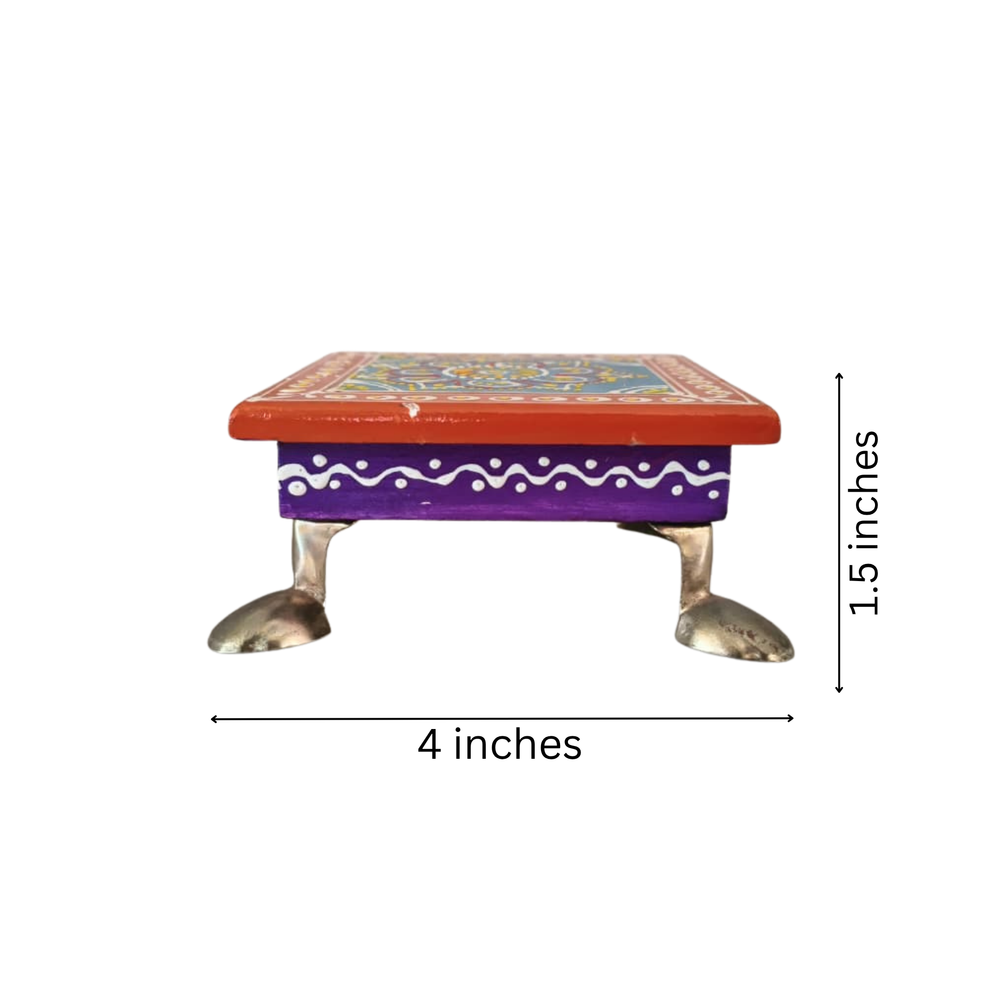 Hand-Painted Wooden Stool | Decorative Handmade Furniture maruthi handicrafts