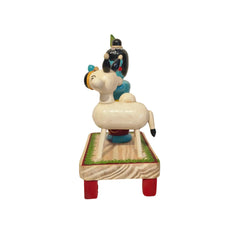 Etikoppaka Wooden Krishna with Sacred Cow Etikoppaka Lacquerware