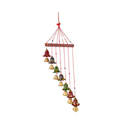 Hand-Painted Indian Folk Art Bell Cascade Wall Hanging wall decor