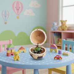 Handcrafted Wooden 'Surprise Spider' Box - Traditional Indian Trick Toy