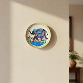 Hand-Painted Indian Elephant Wall Decorative Plate