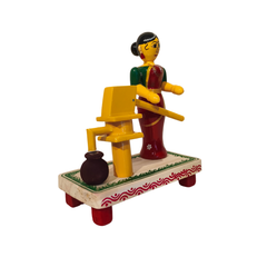 Village Woman at the Water Pump – Etikoppaka Wooden Craft