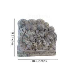 Elephant Under Tree Bedside Lamp – Traditional Jali Carving Artwork