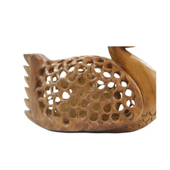 Hand-Carved Wooden Duck with Baby – Beautiful Family Sculpture Wooden Decorative